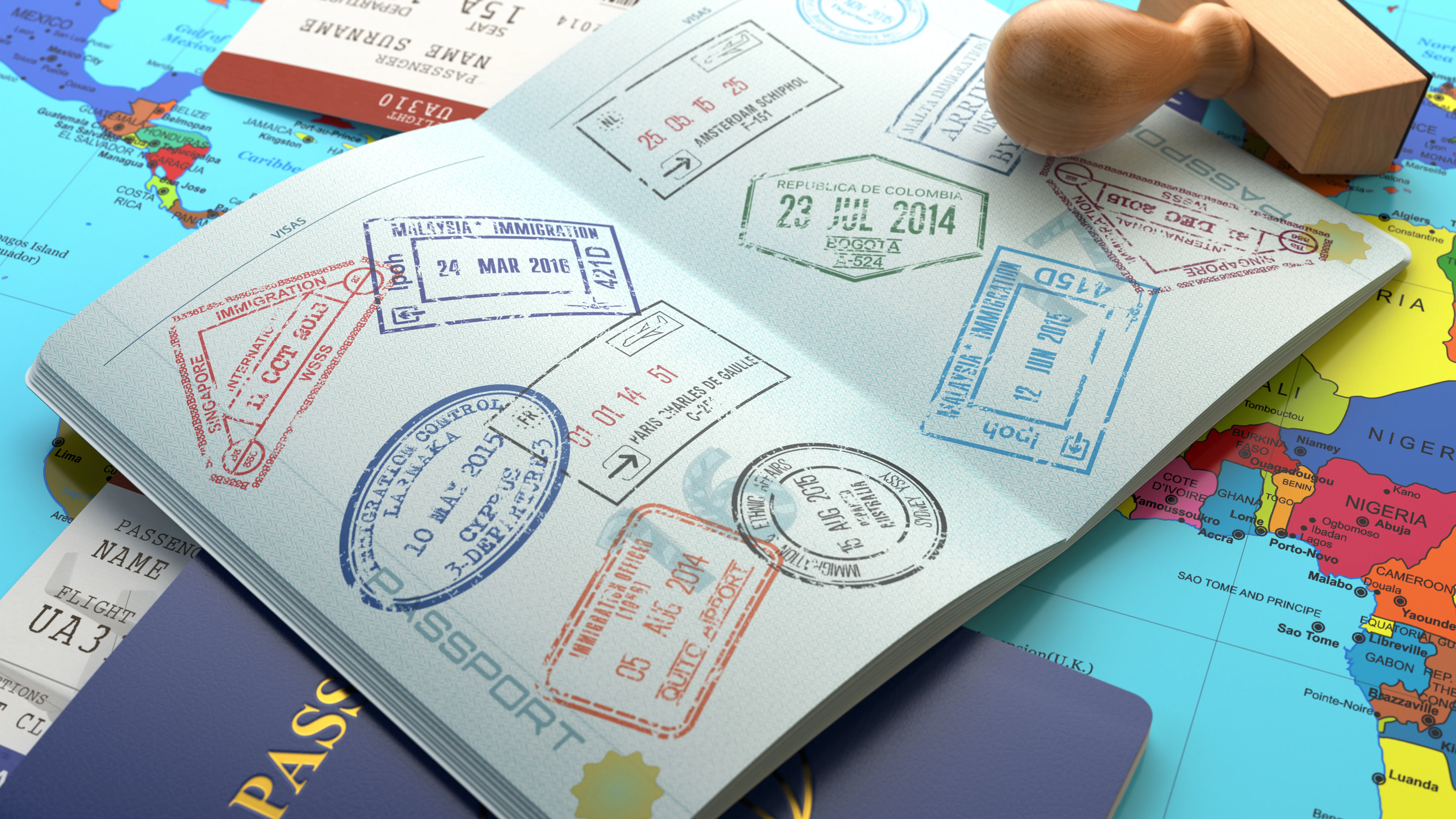Passports and official documents prepared for attestation and renewal
